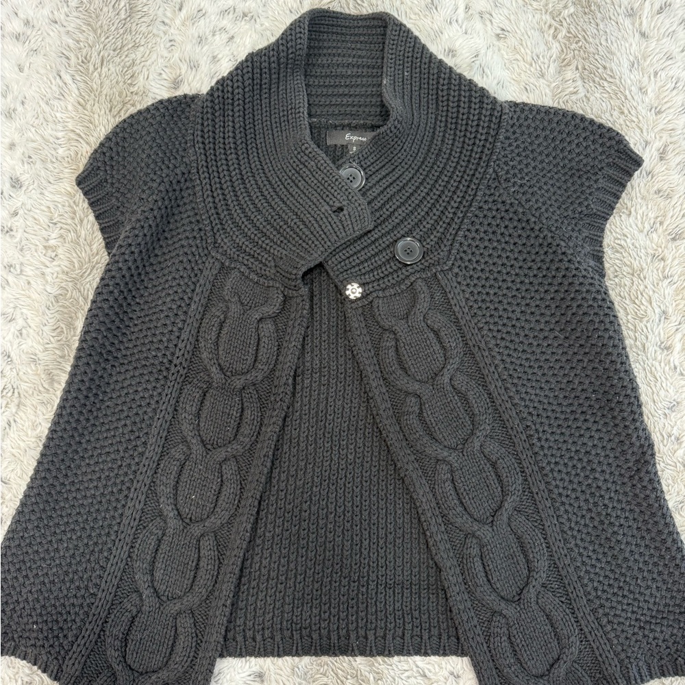 Express Charcoal Cable Knit Cardigan